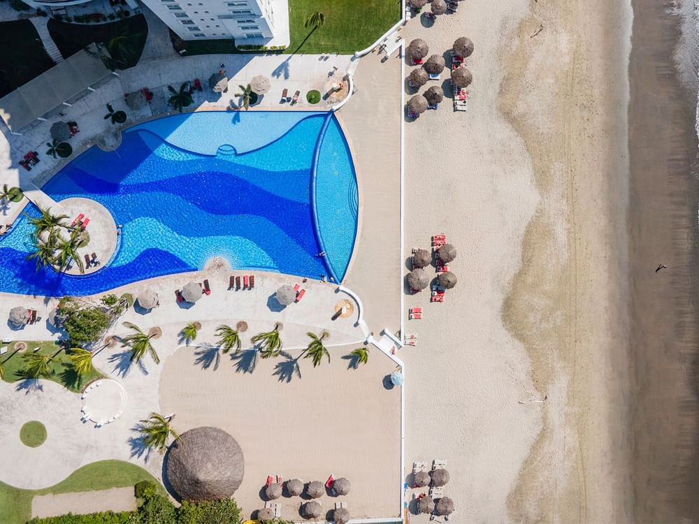 Resort Pool & Beach Aerial View