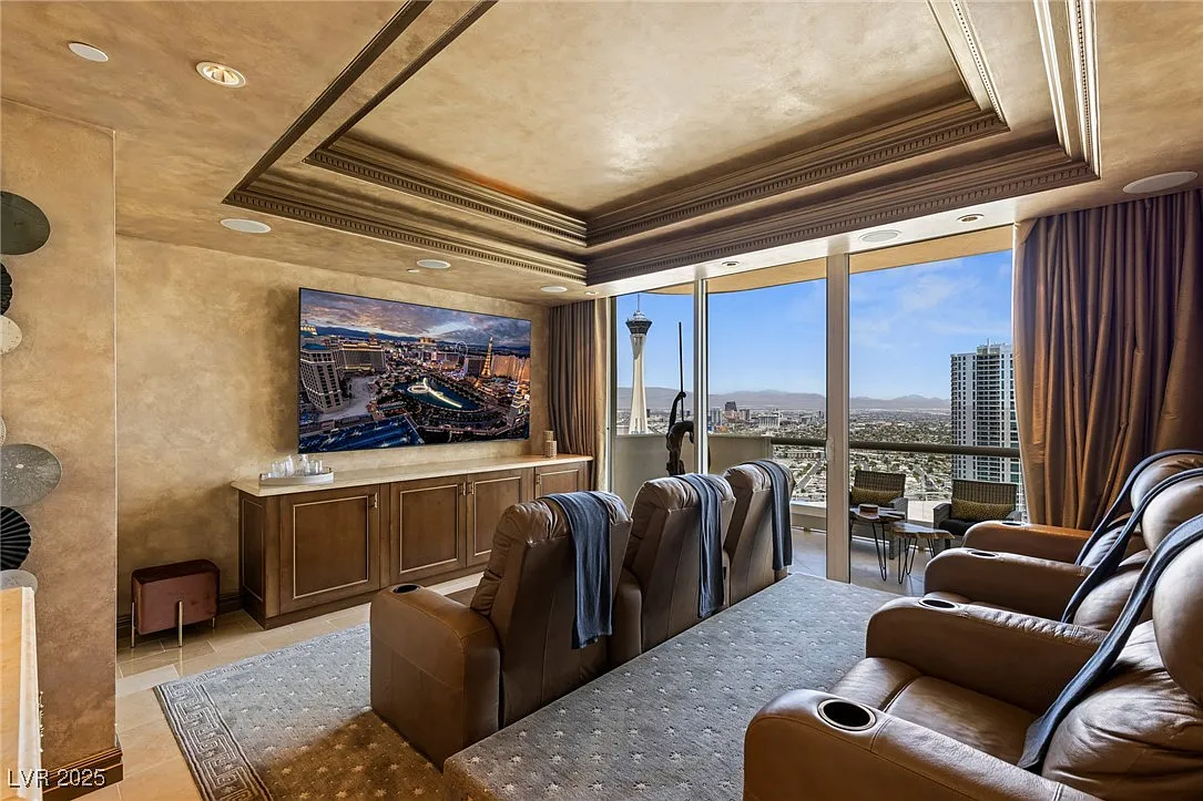 Private Home Theater with Strip Views